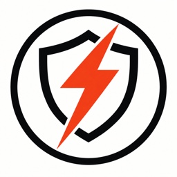 Bank Shutdown Rescue emblem — a shield with a lightning bolt